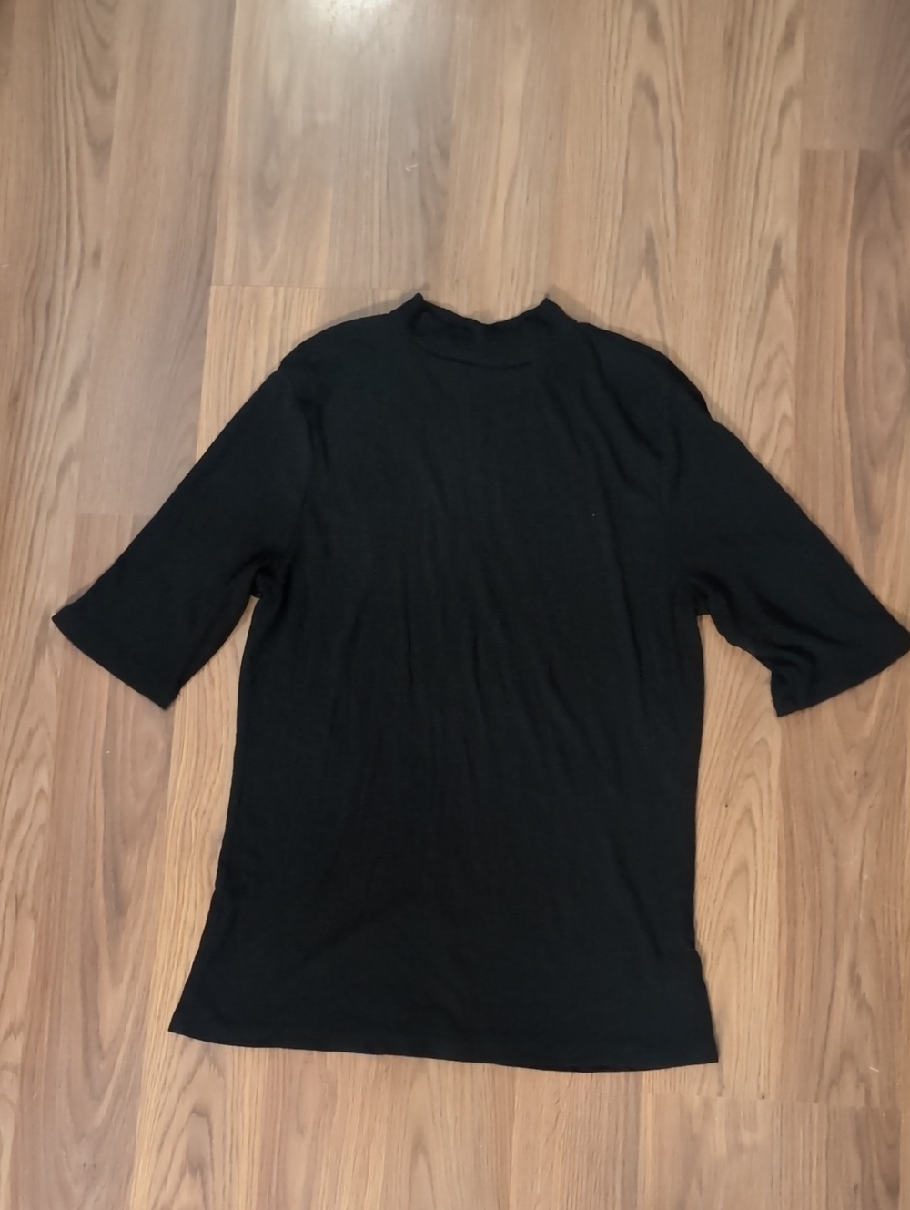 a new day Black Short-Sleeve Mock Neck Tee